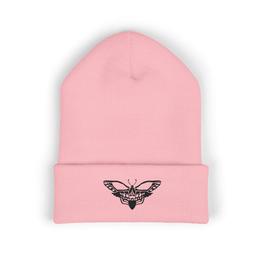 Moth Cuffed Beanie