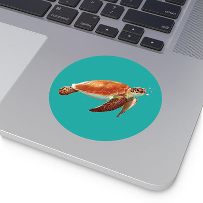 Sea Turtle - Round Vinyl Sticker