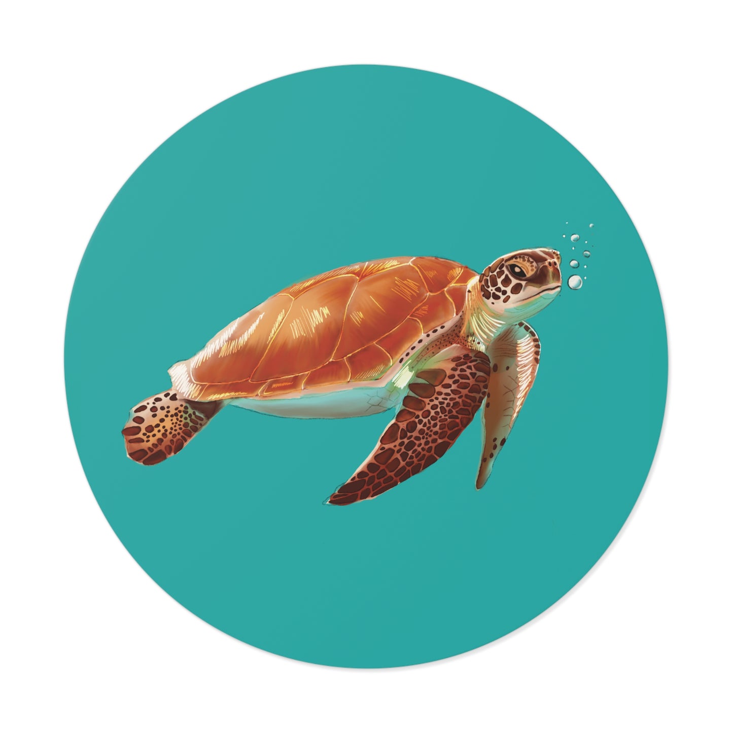 Sea Turtle - Round Vinyl Sticker