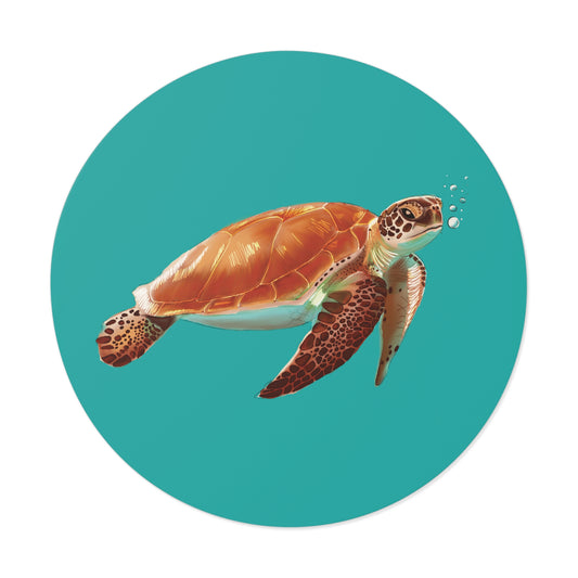 Sea Turtle - Round Vinyl Sticker