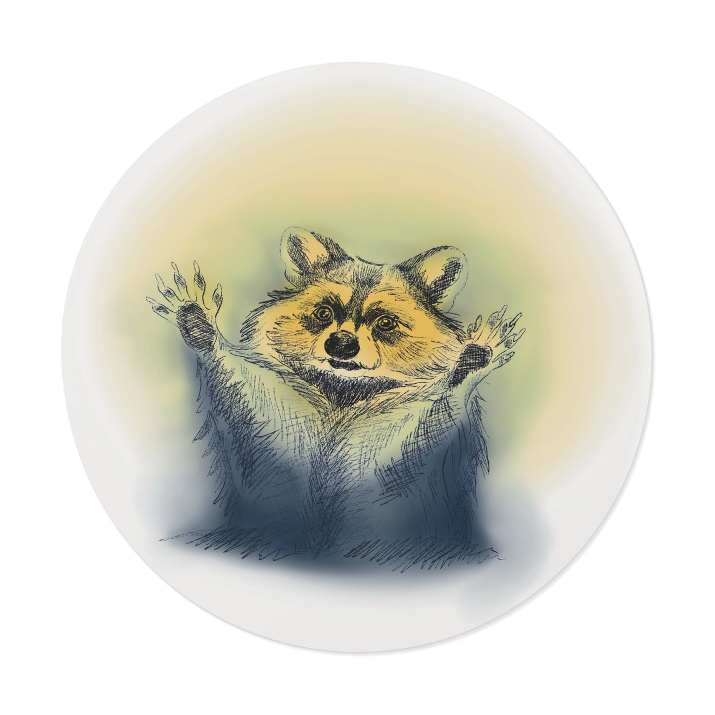 Naughty Raccoon - Round Vinyl Sticker